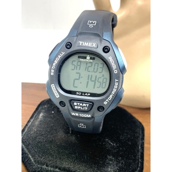 Timex Men's Watch T5H591 Ironman Quartz Digital Indiglo Black Rubber Band 38mm - Picture 1 of 15